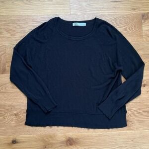 Zara Black Crew Neck Knit Top